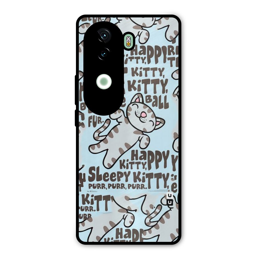 Kitty Pattern Metal Back Case for iQOO Z9s