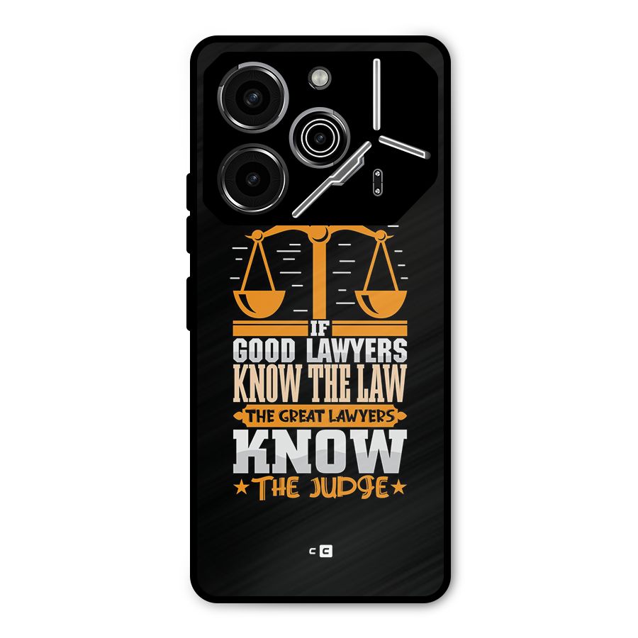 Know The Judge Metal Back Case for Tecno Pova 6 Pro