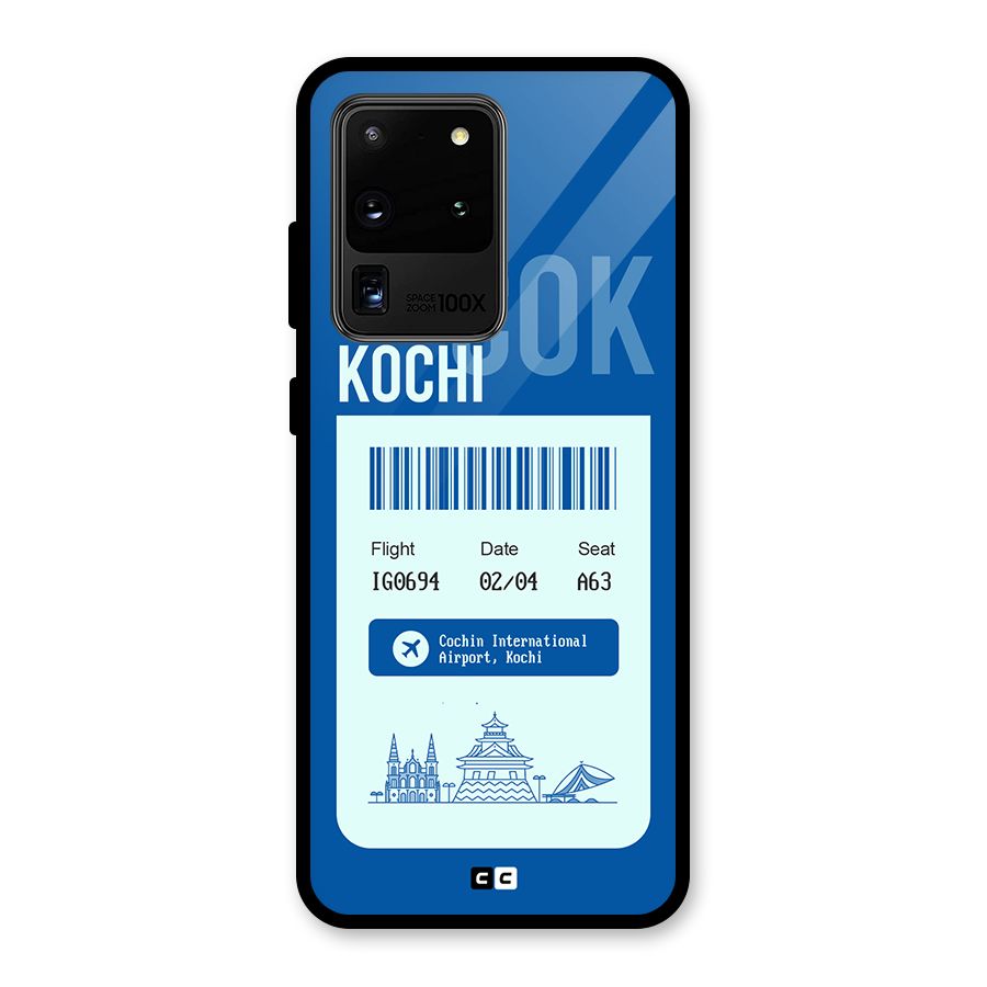 Kochi Boarding Pass Glass Back Case for Galaxy S20 Ultra
