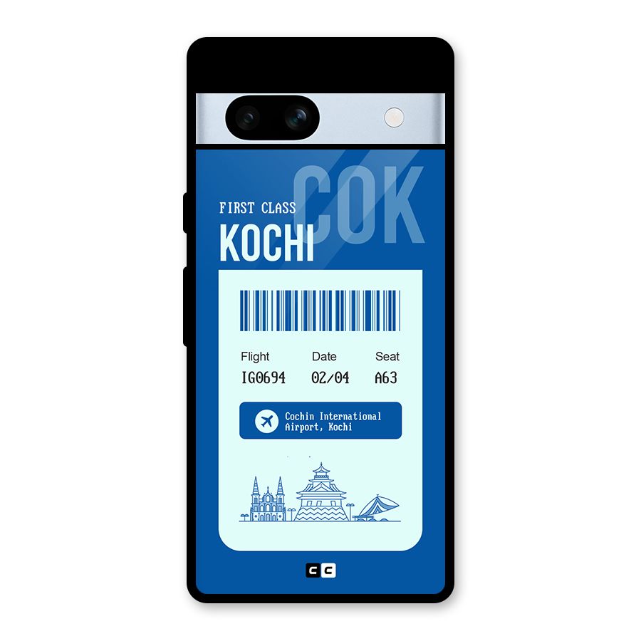 Kochi Boarding Pass Glass Back Case for Google Pixel 7a