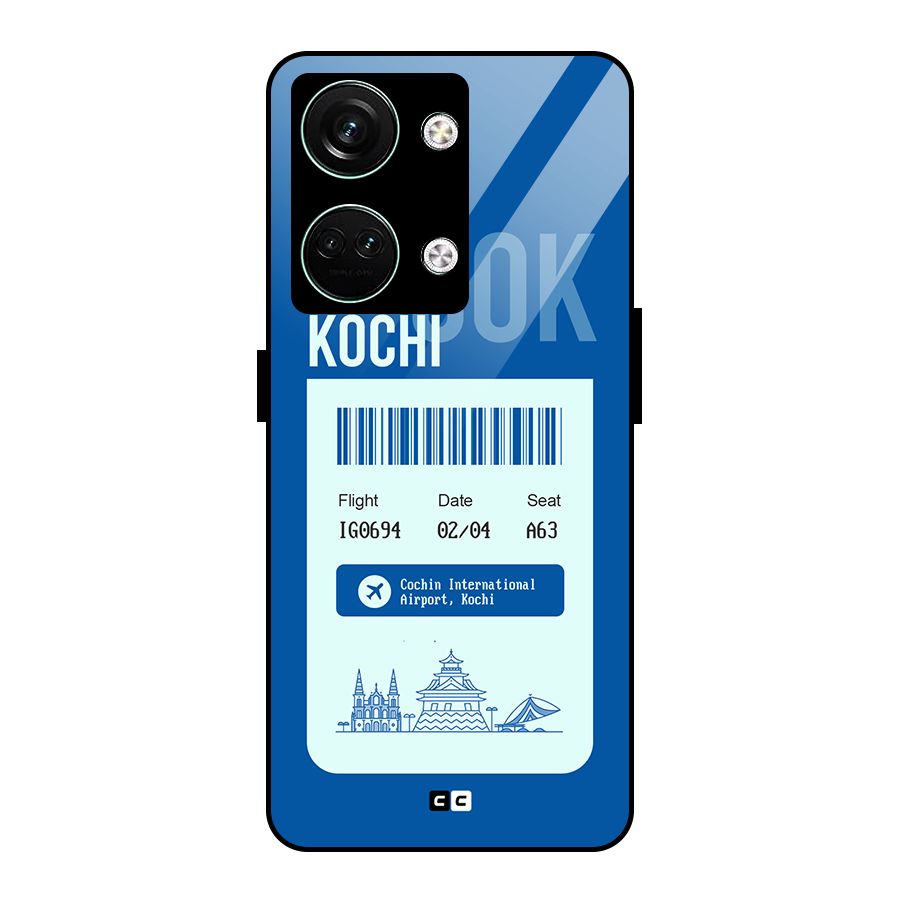 Kochi Boarding Pass Glass Back Case for Oneplus Nord 3