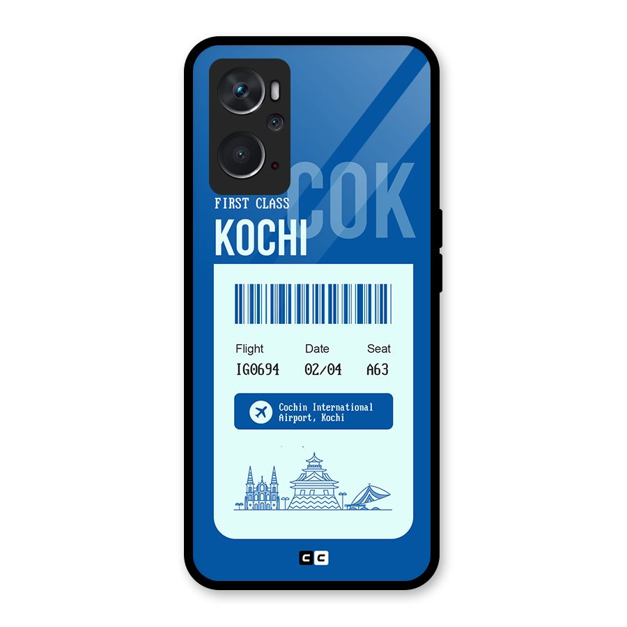 Kochi Boarding Pass Glass Back Case for Oppo K10 4G