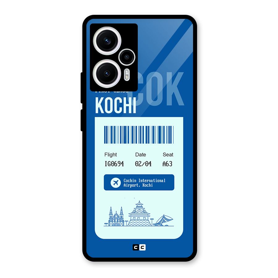 Kochi Boarding Pass Glass Back Case for Poco F5