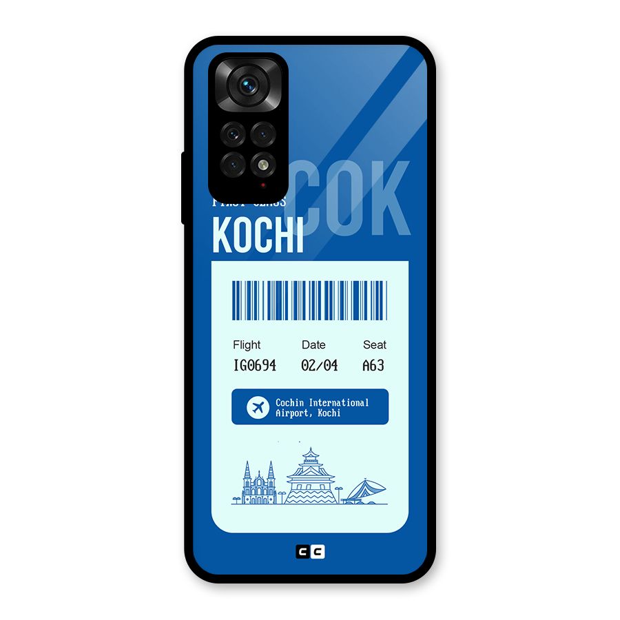 Kochi Boarding Pass Glass Back Case for Redmi Note 11S
