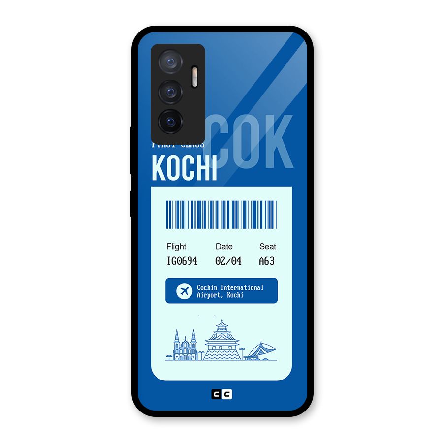 Kochi Boarding Pass Glass Back Case for Vivo V23e