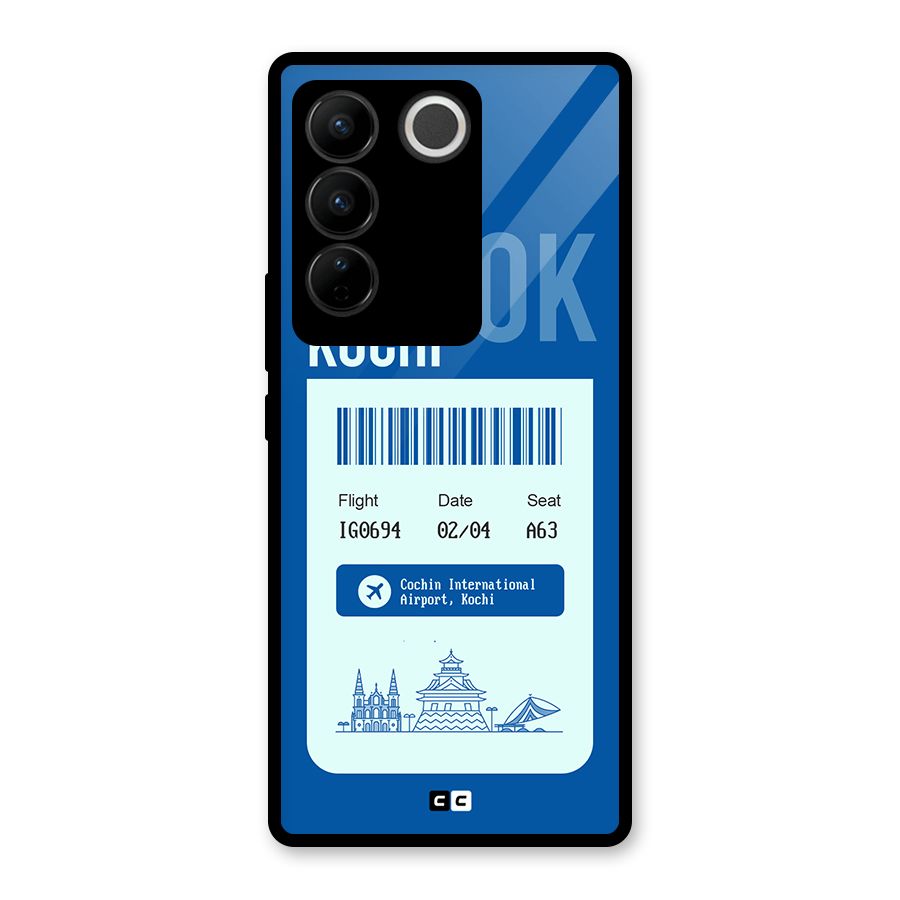 Kochi Boarding Pass Glass Back Case for Vivo V27
