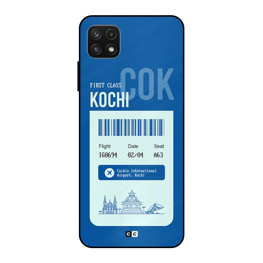 Kochi Boarding Pass Metal Back Case for Galaxy A22 5G