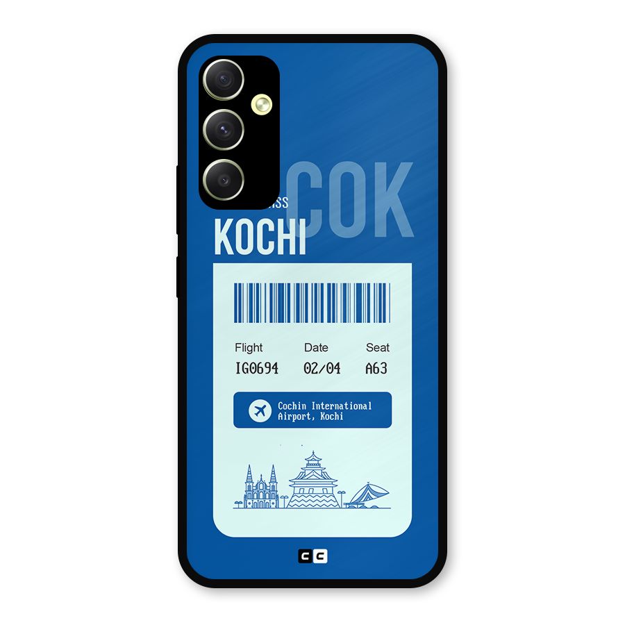 Kochi Boarding Pass Metal Back Case for Galaxy A34