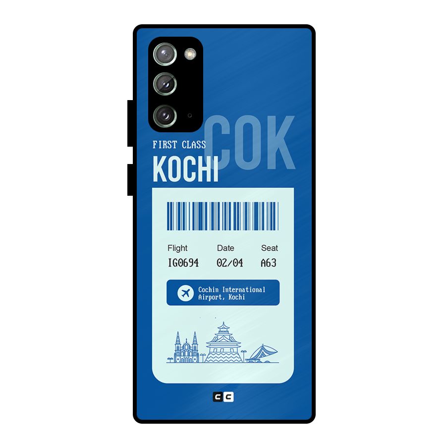 Kochi Boarding Pass Metal Back Case for Galaxy Note 20