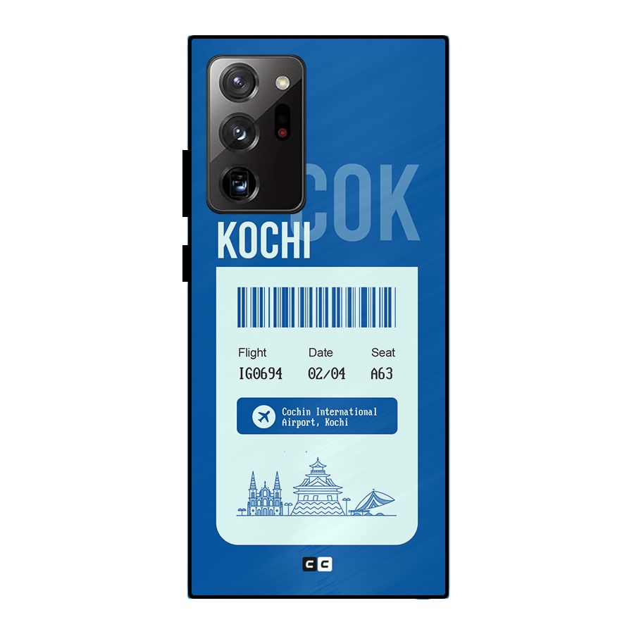 Kochi Boarding Pass Metal Back Case for Galaxy Note 20 Ultra