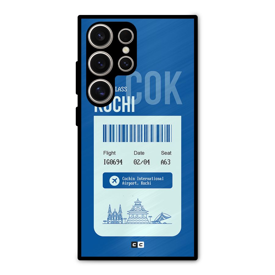 Kochi Boarding Pass Metal Back Case for Galaxy S24 Ultra