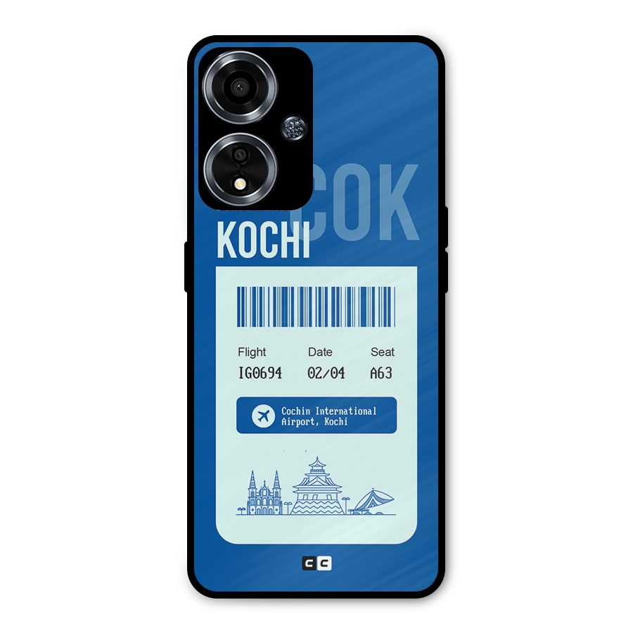 Kochi Boarding Pass Metal Back Case for Oppo A59