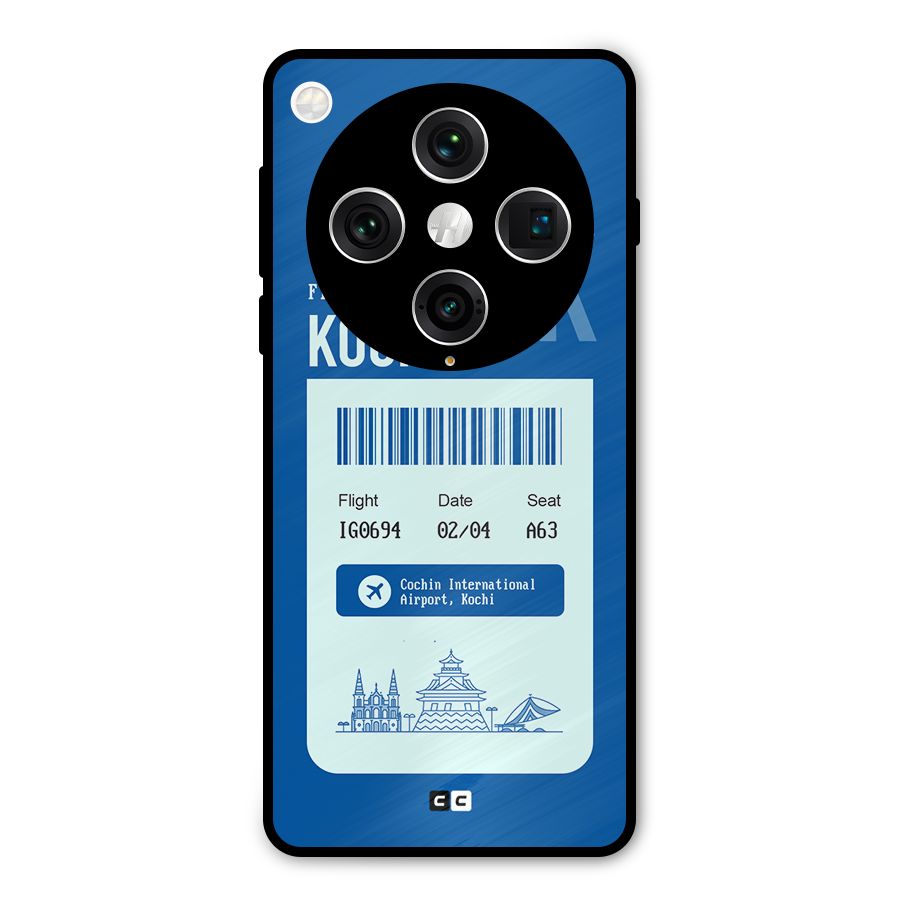 Kochi Boarding Pass Metal Back Case for Oppo Find X8 Pro