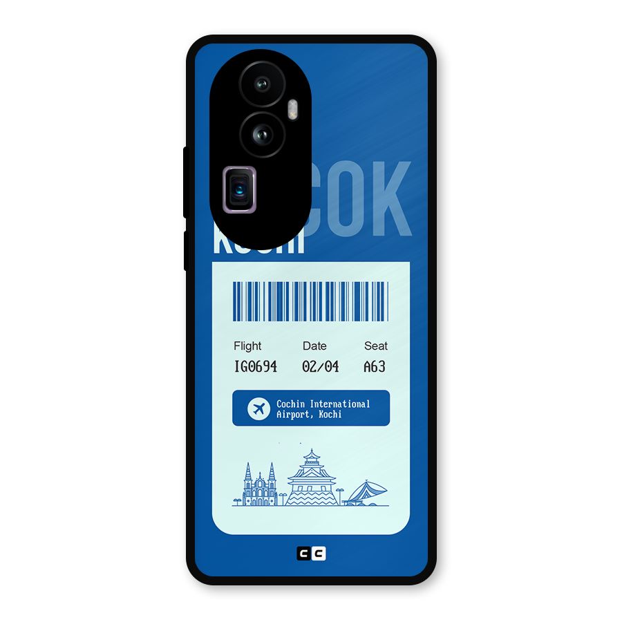 Kochi Boarding Pass Metal Back Case for Oppo Reno10 Pro Plus