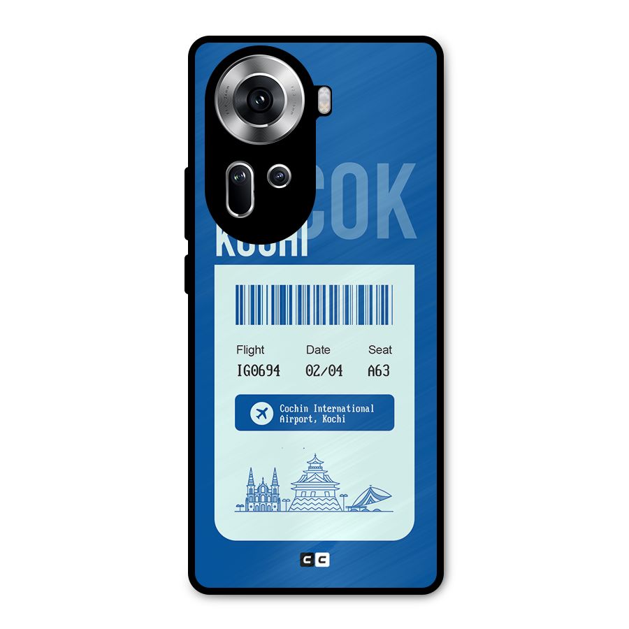 Kochi Boarding Pass Metal Back Case for Oppo Reno11 5G