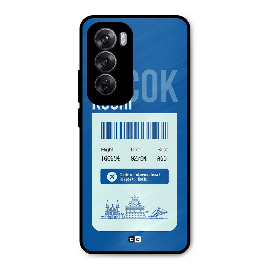Kochi Boarding Pass Metal Back Case for Oppo Reno12 Pro