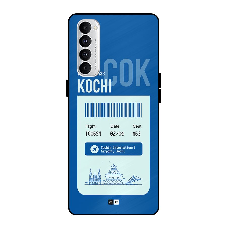 Kochi Boarding Pass Metal Back Case for Oppo Reno4 Pro