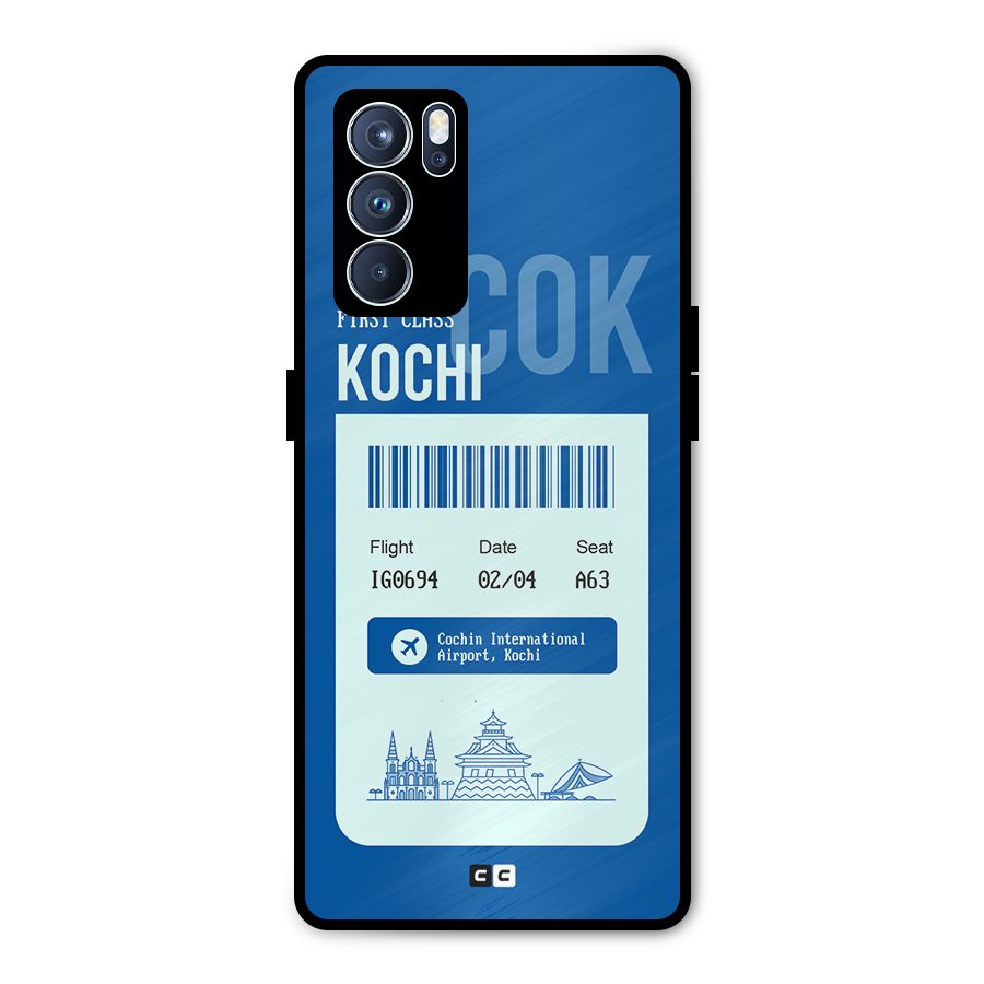 Kochi Boarding Pass Metal Back Case for Oppo Reno6 Pro 5G