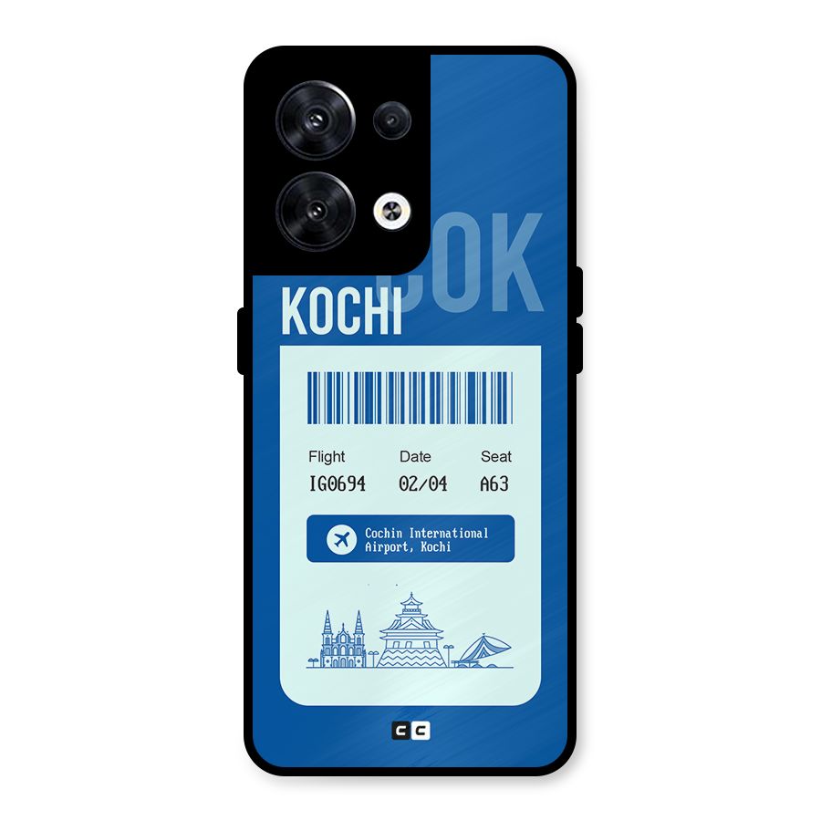 Kochi Boarding Pass Metal Back Case for Oppo Reno8 5G
