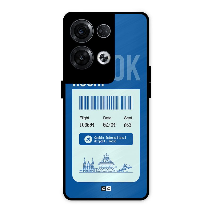 Kochi Boarding Pass Metal Back Case for Oppo Reno8 Pro 5G
