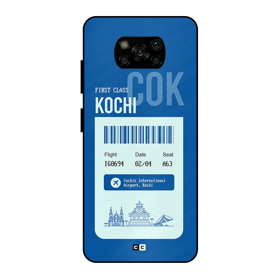 Kochi Boarding Pass Metal Back Case for Poco X3