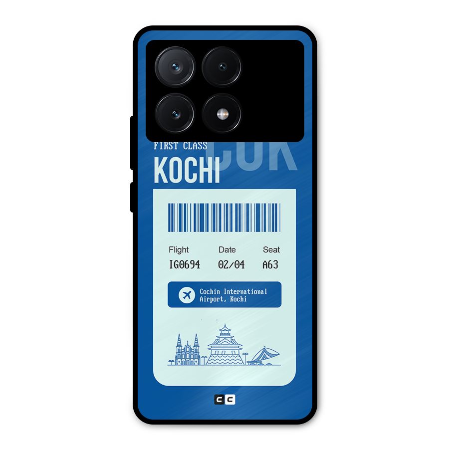 Kochi Boarding Pass Metal Back Case for Poco X6 Pro