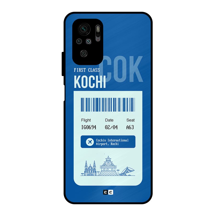Kochi Boarding Pass Metal Back Case for Redmi Note 10S