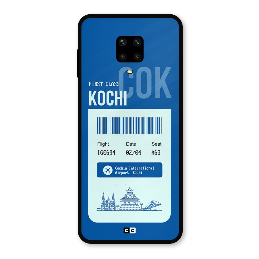 Kochi Boarding Pass Metal Back Case for Redmi Note 9 Pro