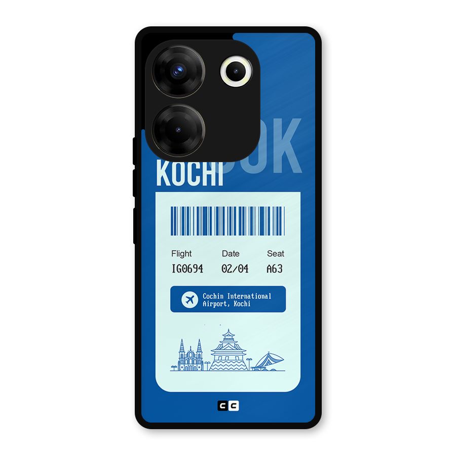 Kochi Boarding Pass Metal Back Case for Tecno Camon 20