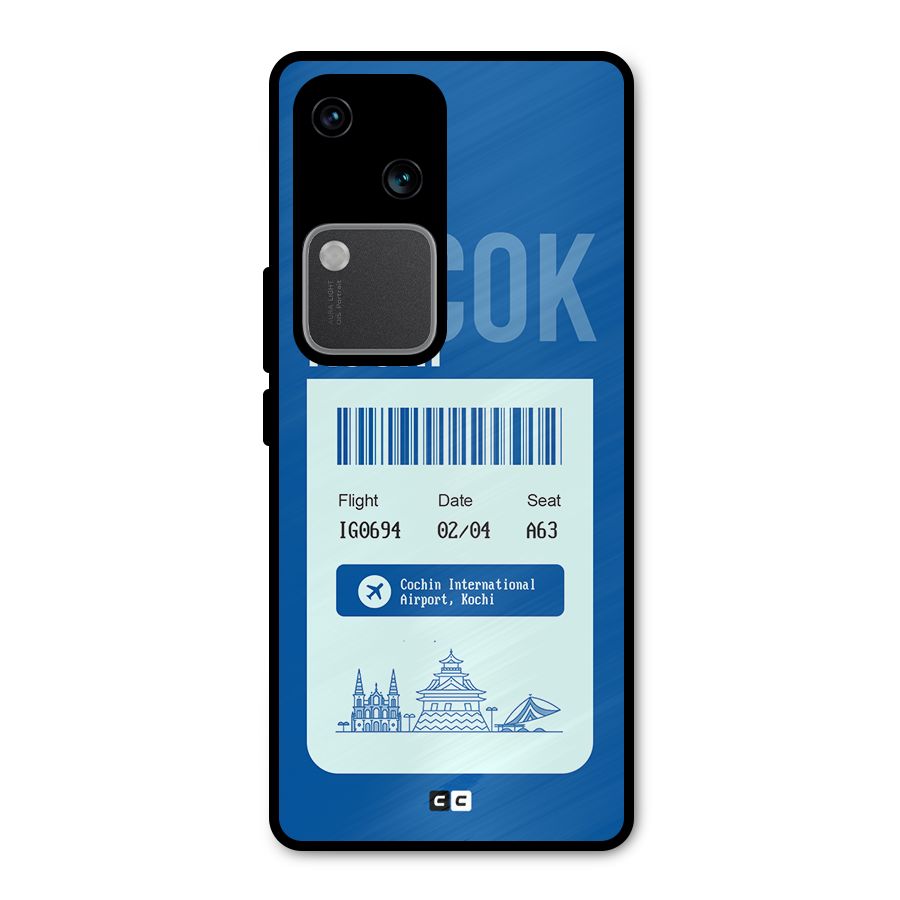 Kochi Boarding Pass Metal Back Case for Vivo V30 Pro