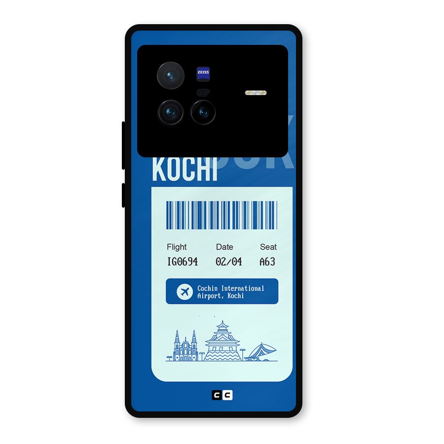 Kochi Boarding Pass Metal Back Case for Vivo X80