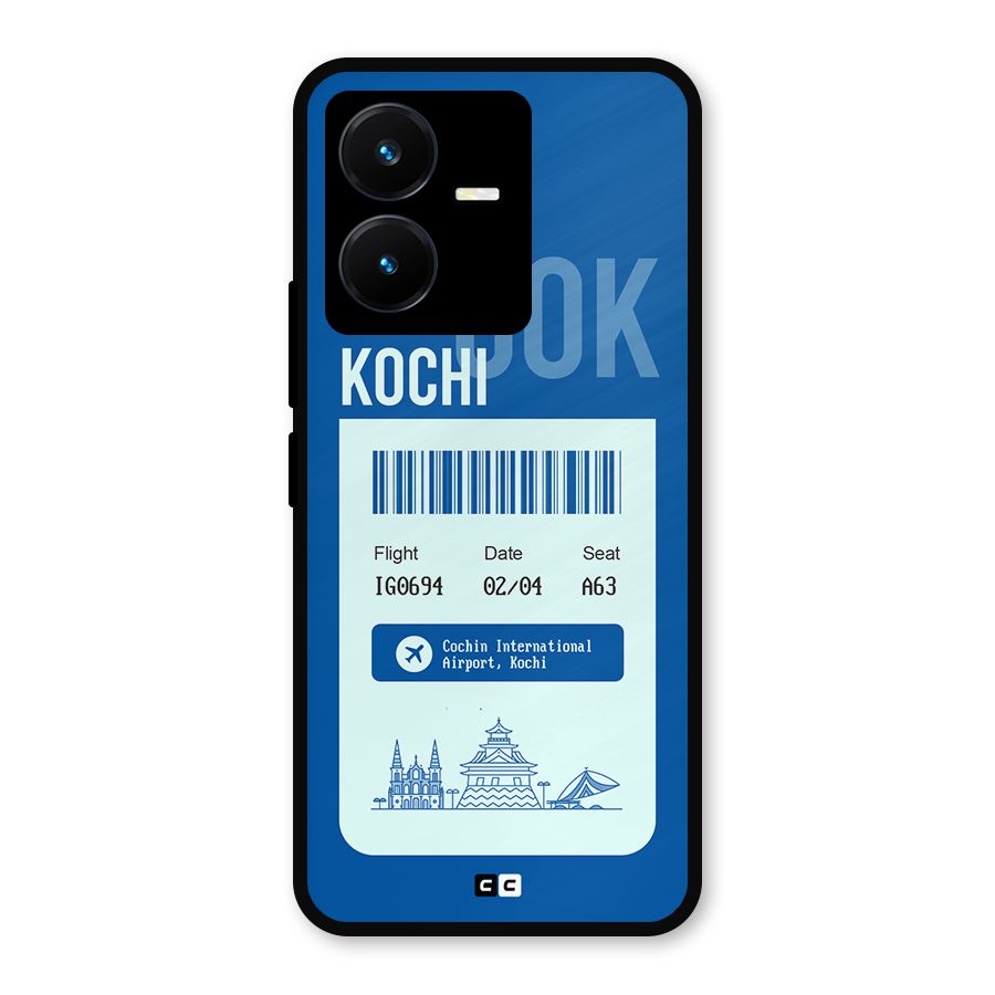 Kochi Boarding Pass Metal Back Case for Vivo Y22s
