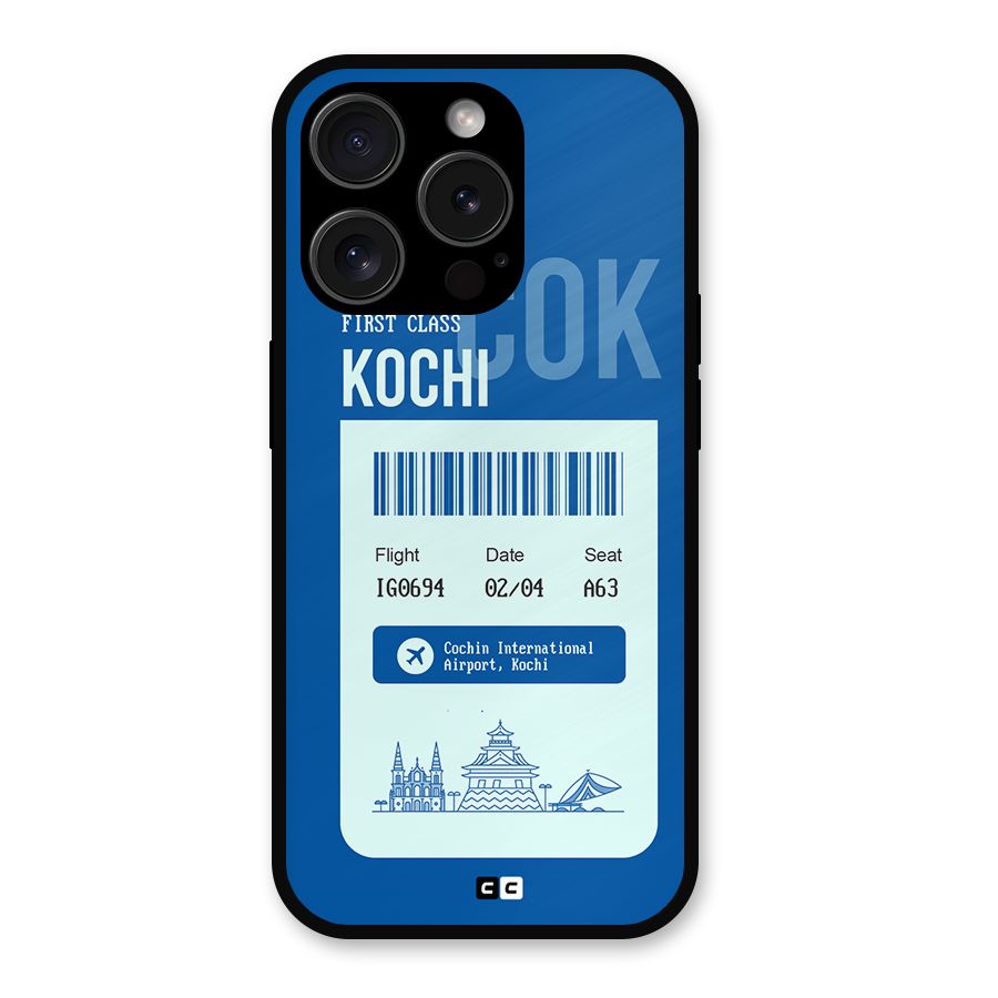 Kochi Boarding Pass Metal Back Case for iPhone 15 Pro