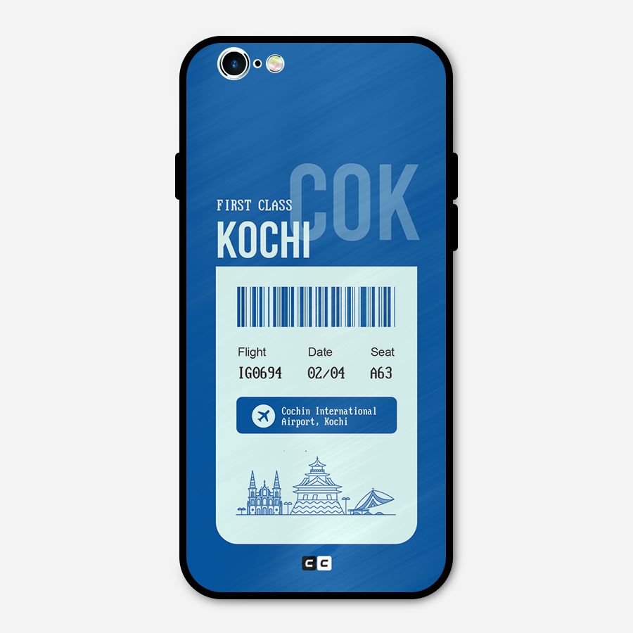 Kochi Boarding Pass Metal Back Case for iPhone 6 6s