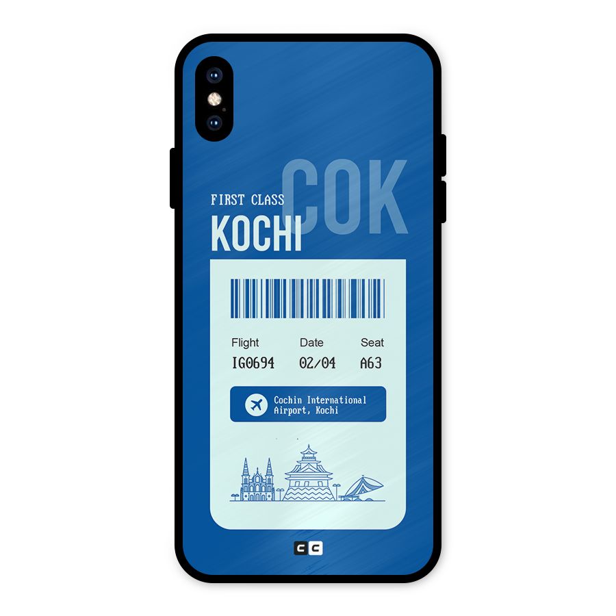 Kochi Boarding Pass Metal Back Case for iPhone XS Max