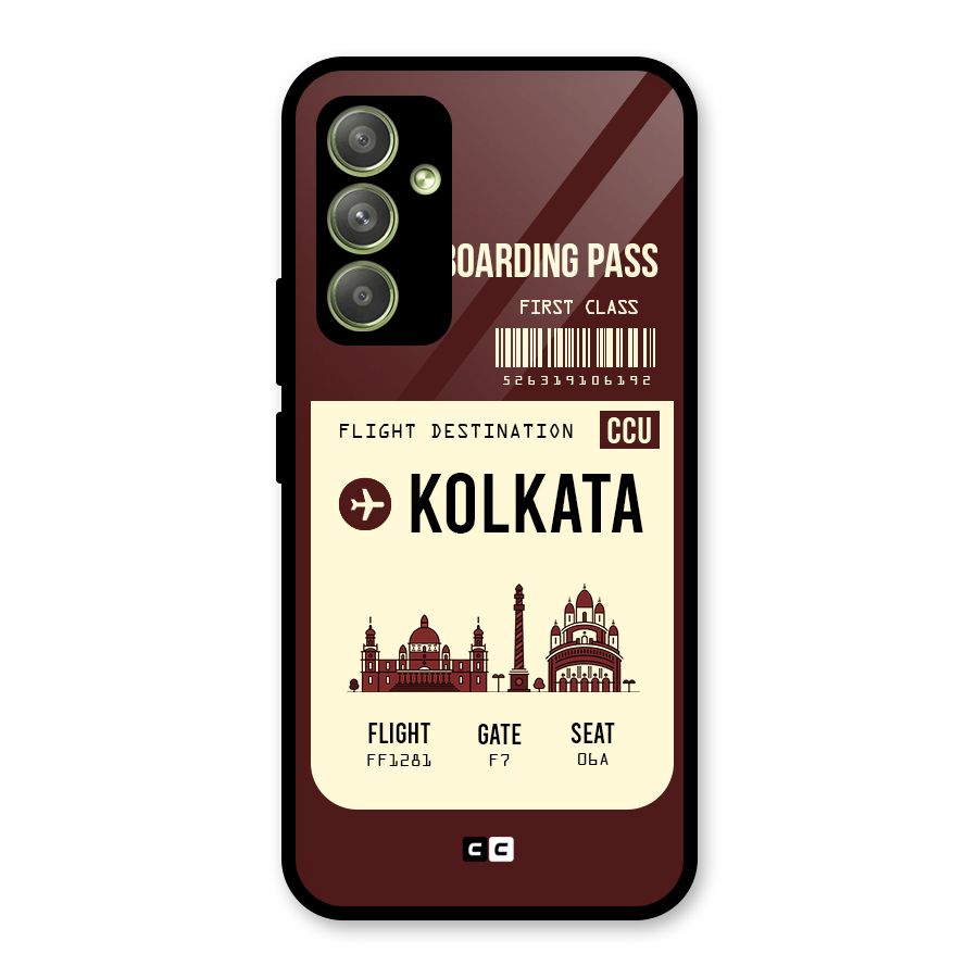 Kolkata Boarding Pass Glass Back Case for Galaxy A54