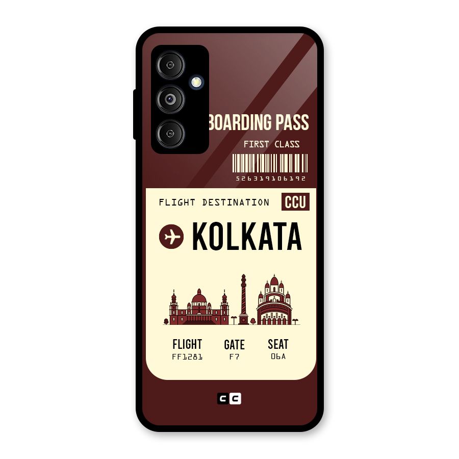 Kolkata Boarding Pass Glass Back Case for Galaxy M14 5G