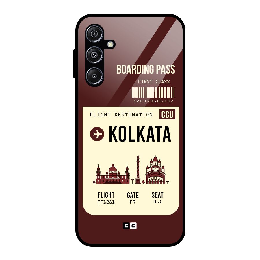 Kolkata Boarding Pass Glass Back Case for Galaxy M34 5G
