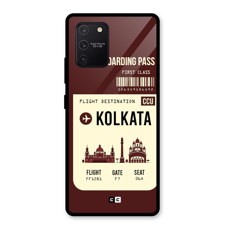 Kolkata Boarding Pass Glass Back Case for Galaxy S10 Lite