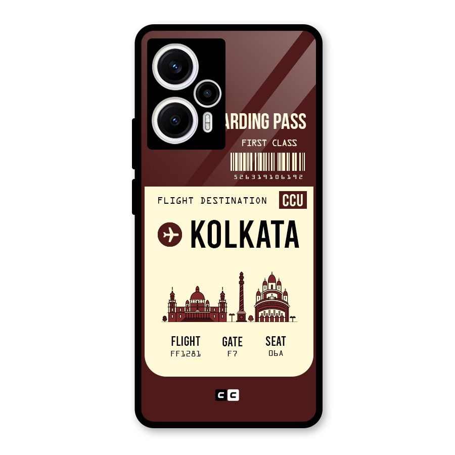 Kolkata Boarding Pass Glass Back Case for Poco F5