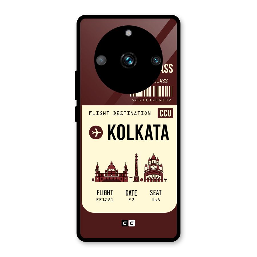 Kolkata Boarding Pass Glass Back Case for Realme 11 Pro