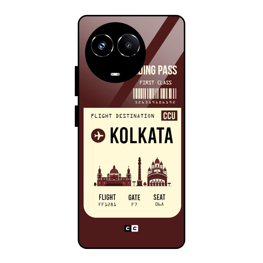 Kolkata Boarding Pass Glass Back Case for Realme Narzo 60X