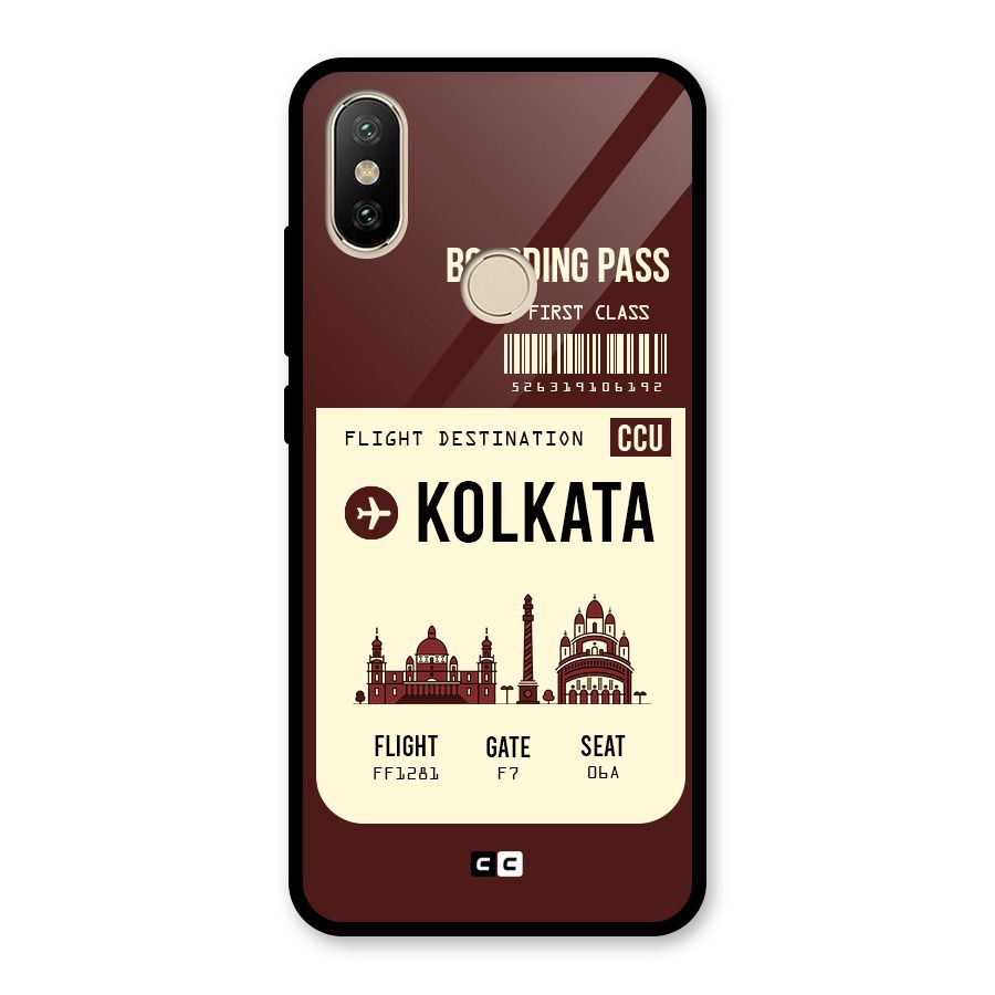 Kolkata Boarding Pass Glass Back Case for Redmi A2