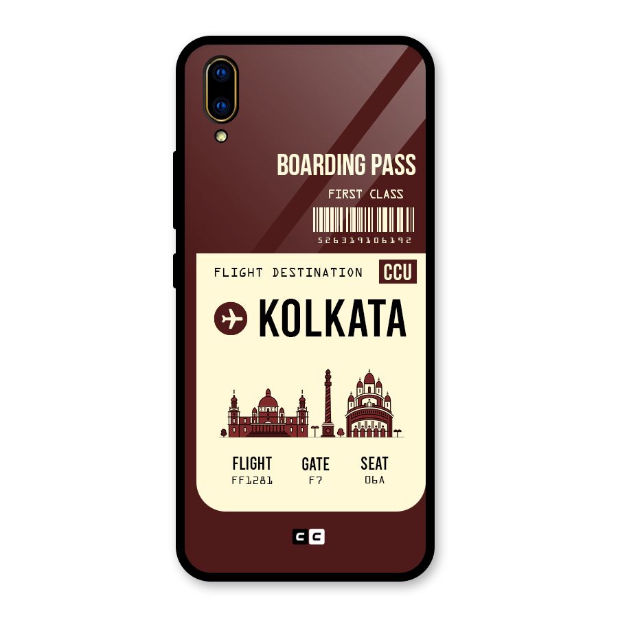 Kolkata Boarding Pass Glass Back Case for Vivo V11 Pro