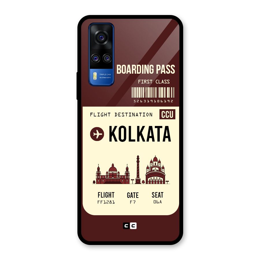 Kolkata Boarding Pass Glass Back Case for Vivo Y31
