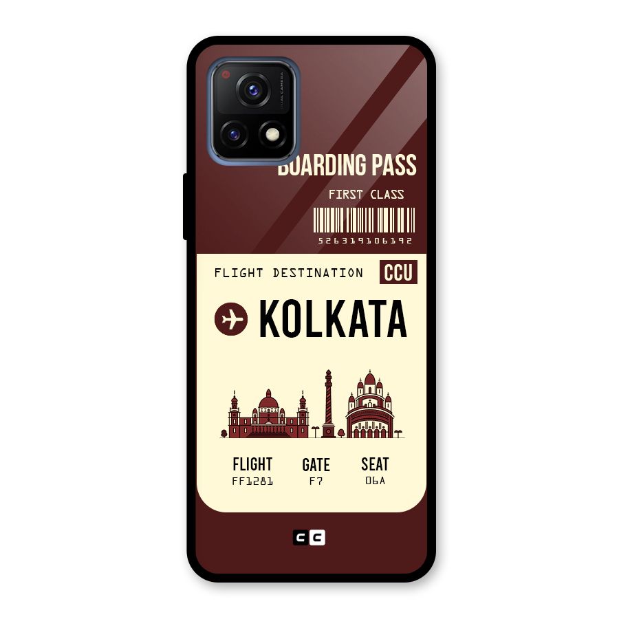 Kolkata Boarding Pass Glass Back Case for Vivo Y72 5G