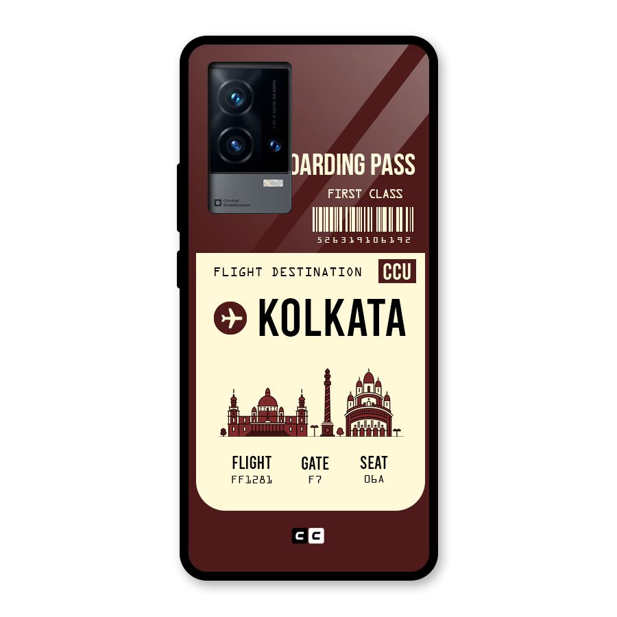 Kolkata Boarding Pass Glass Back Case for iQOO 9 5G