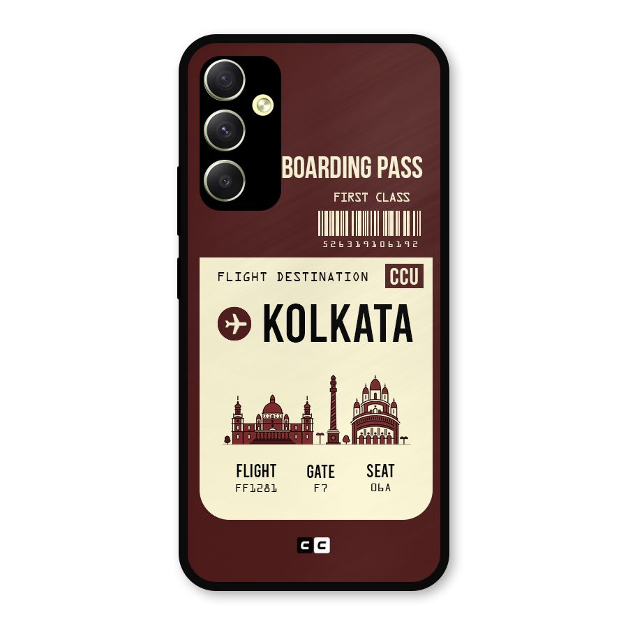 Kolkata Boarding Pass Metal Back Case for Galaxy A34
