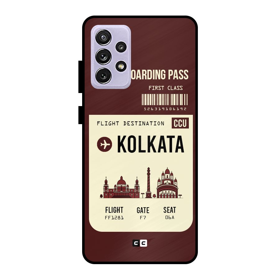 Kolkata Boarding Pass Metal Back Case for Galaxy A72