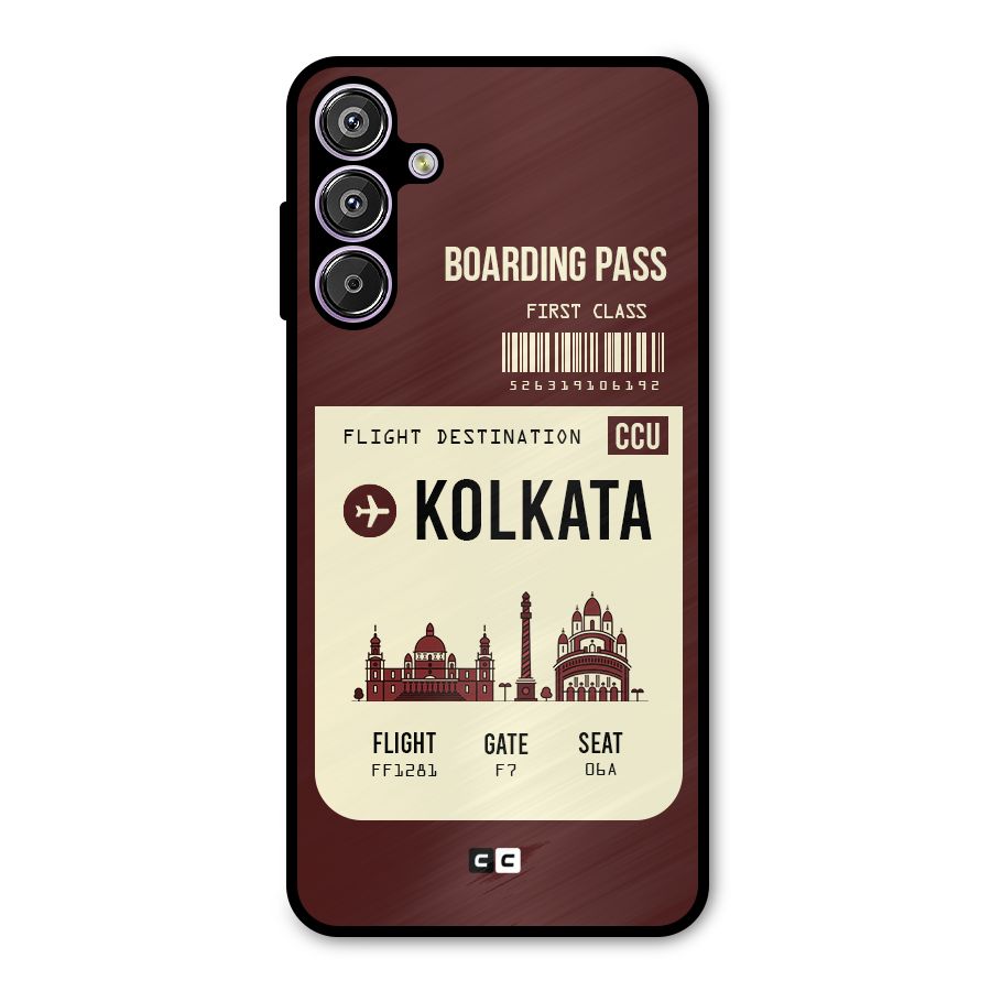 Kolkata Boarding Pass Metal Back Case for Galaxy M15